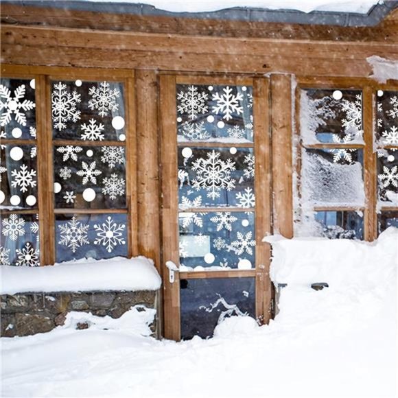 321pcs Christmas Window Cling, 9sheets Christmas Window Decals Snowflakes - Picture 5 of 6